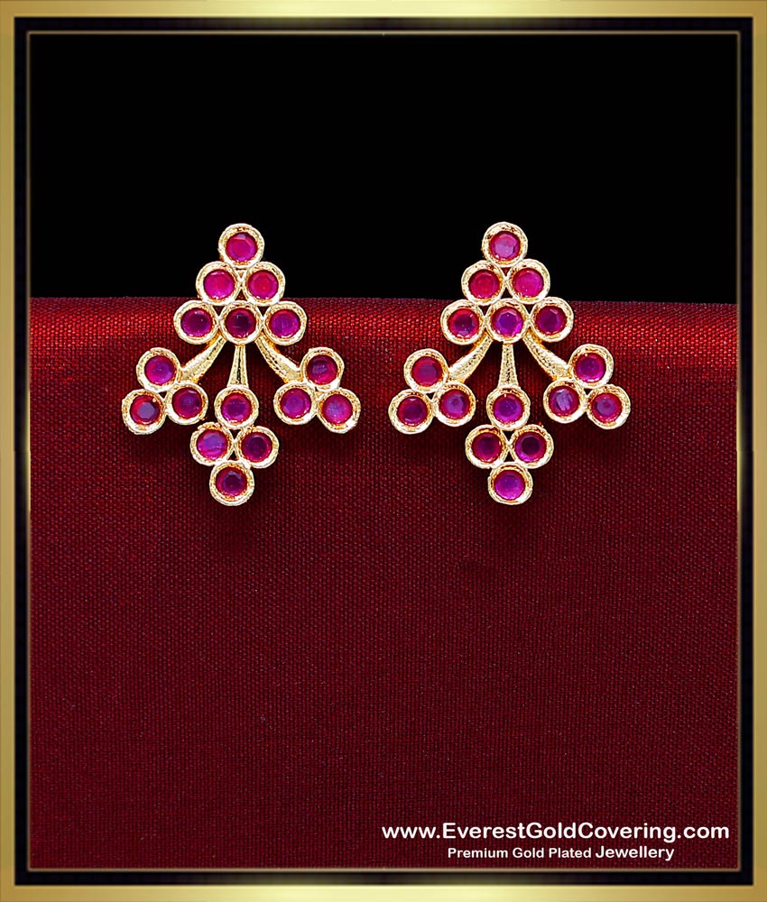 ruby earrings gold designs