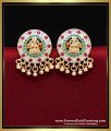ear tops stud lakshmi devi gold earrings
