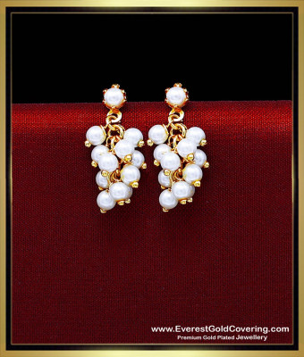 ERG2602 - Modern Daily Wear Drop Pearl Earrings Gold Plated Jewelry