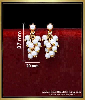 ERG2602 - Modern Daily Wear Drop Pearl Earrings Gold Plated Jewelry