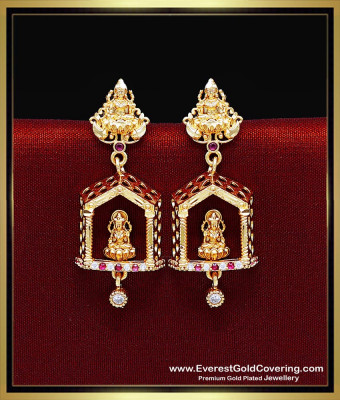 ERG2606 - 2 Gram Forming Gold Latest Lakshmi Earrings Designs