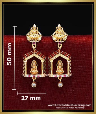 ERG2606 - 2 Gram Forming Gold Latest Lakshmi Earrings Designs