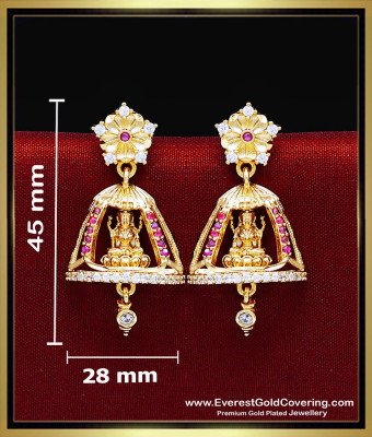 ERG2607 - Forming Gold Plated Latest Lakshmi Devi Earrings Designs