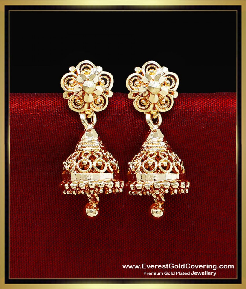1 gram gold plated jhumka earrings