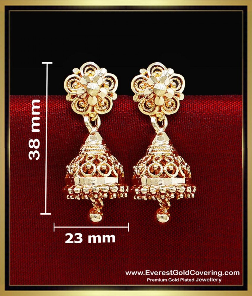 1 gram gold plated jhumka earrings