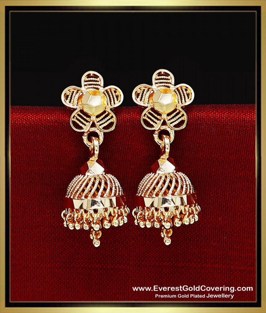 daily wear small jhumka earrings gold