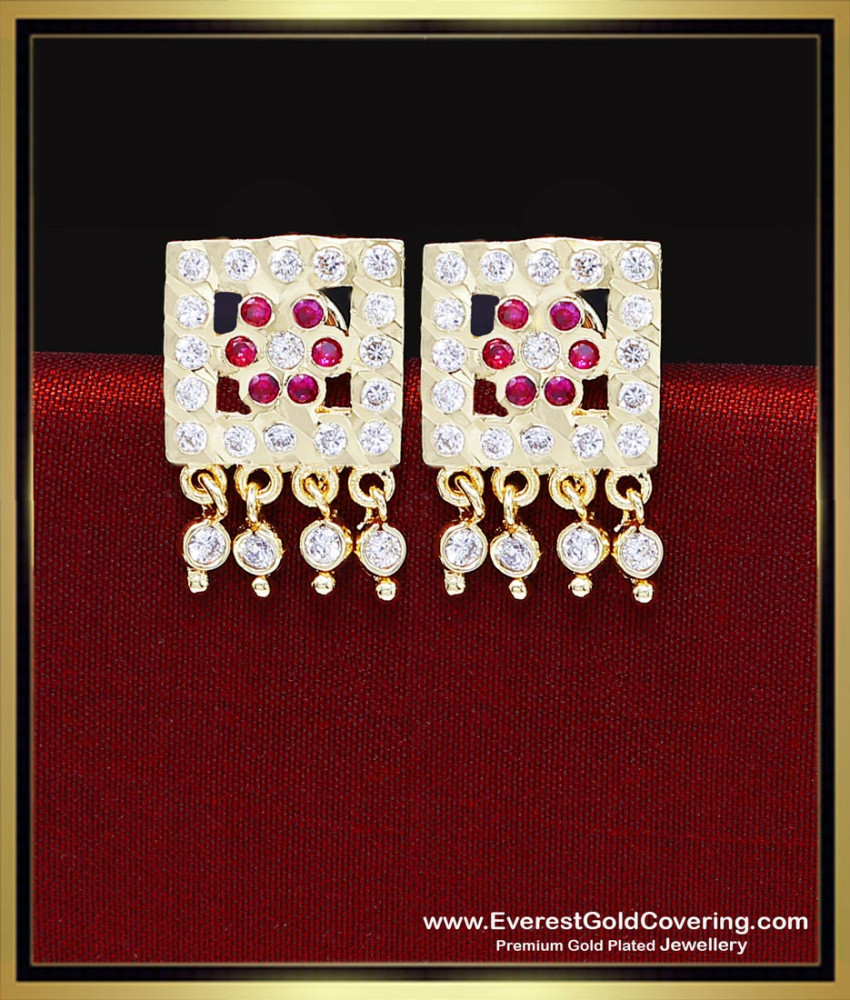 Women impon stud earrings