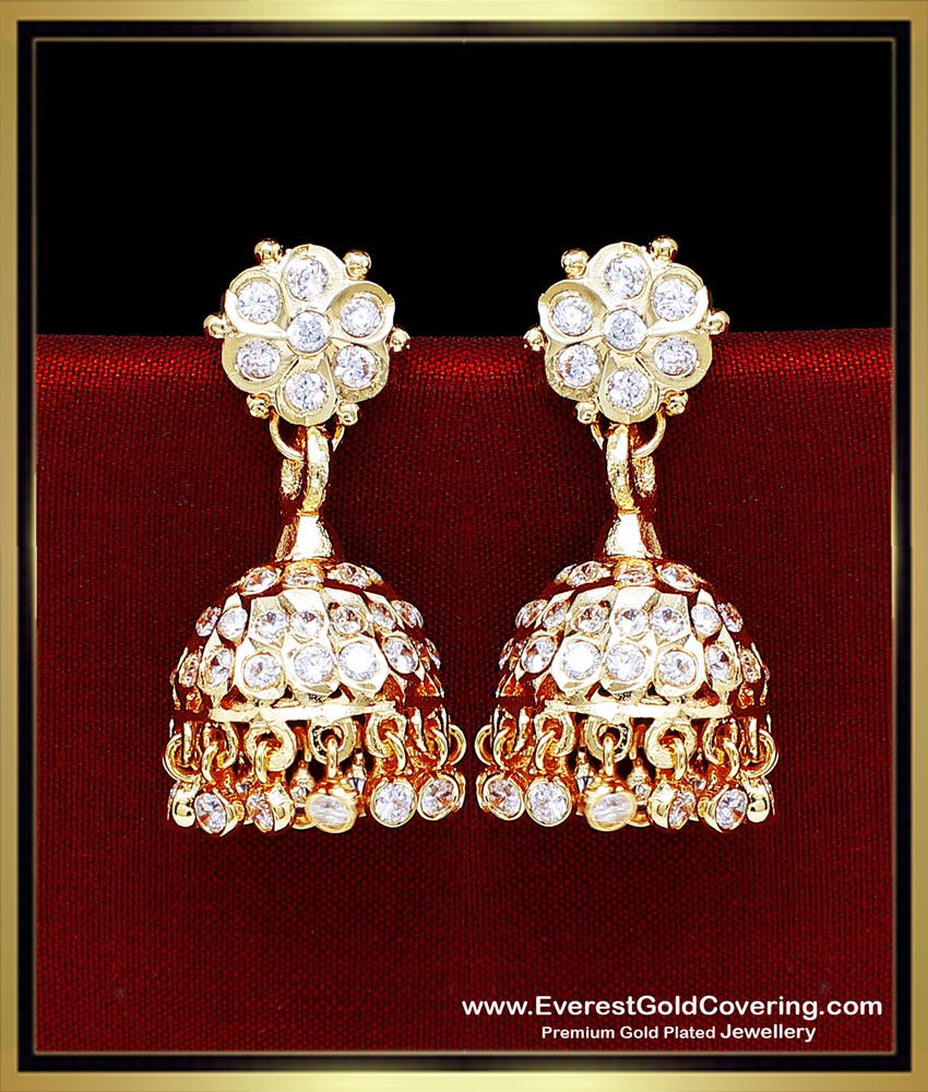 white stone jhumkas online