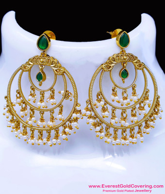 ERG2648 - Premium Matte Finish Light Weight Pearl Big Round Earrings