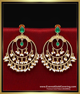 ERG2648 - Premium Matte Finish Light Weight Pearl Big Round Earrings