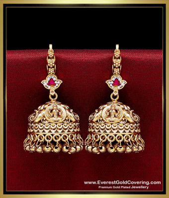 ERG2652 - Premium Quality Temple Antique Jhumka Earrings Online