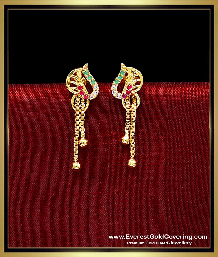 New Model Ad Stone Earrings Gold Forming Jewellery Online 1 gram gold forming jewellery online