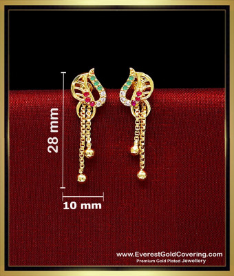 ERG2666 - New Model Ad Stone Earrings Gold Forming Jewellery Online ERG2666 - New Model Ad Stone Earrings Gold Forming Jewellery Online
