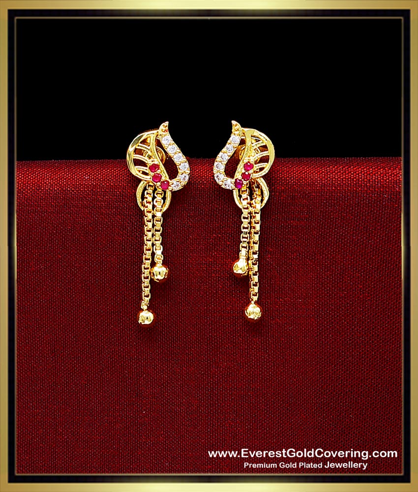 New Daily Use Earrings 22k Gold Forming Jewellery Online 1 gram gold forming jewellery