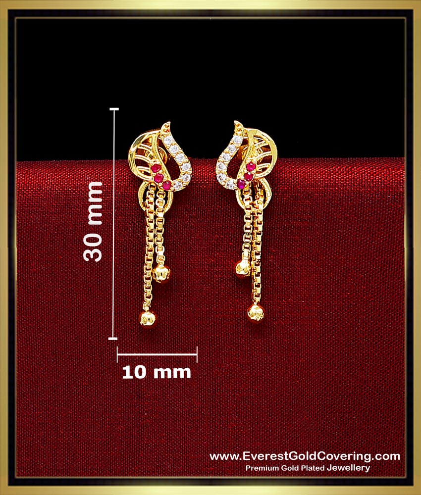 New Daily Use Earrings 22k Gold Forming Jewellery Online 1 gram gold forming jewellery