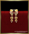 Beautiful White and Ruby Stone Gold Forming Earrings Modern Gold Earrings Designs
