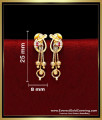 Beautiful White and Ruby Stone Gold Forming Earrings Modern Gold Earrings Designs