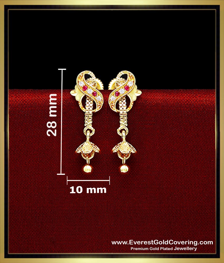 Modern Earrings Gold Design Simple Daily Wear Jewellery light weight gold earrings designs