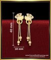 Gold Design White Stone Long Chain Earrings for Girls simple modern unique gold earrings design