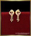 Gold Forming Peacock Design Ruby White Hanging Earrings new model gold earrings for daily wear