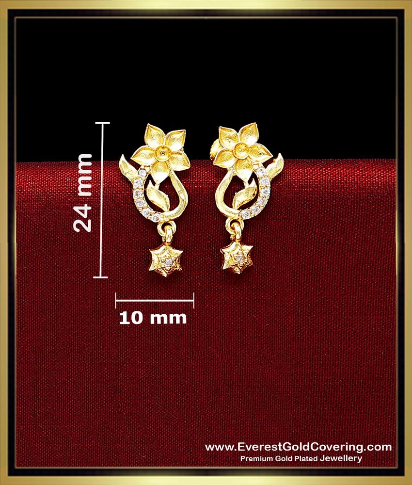 Cute Flower Design Daily Wear 2 Gram Gold Forming Earrings 1 Gram Gold Artificial Jewellery
