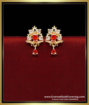 ERG2682 - 1 Gram Gold Ad Stone Stud Earrings Designs for Daily Use