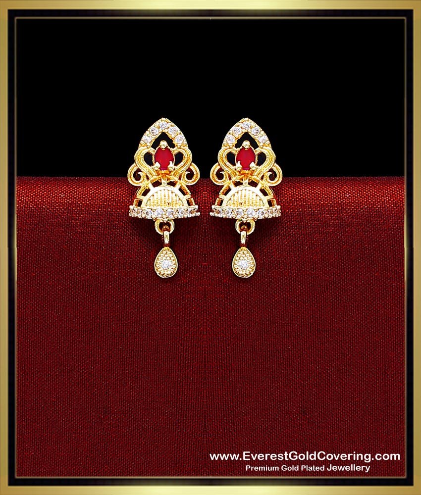 Gold Plated Daily Wear Cubic Zirconia Stone Earrings zircon earrings studs