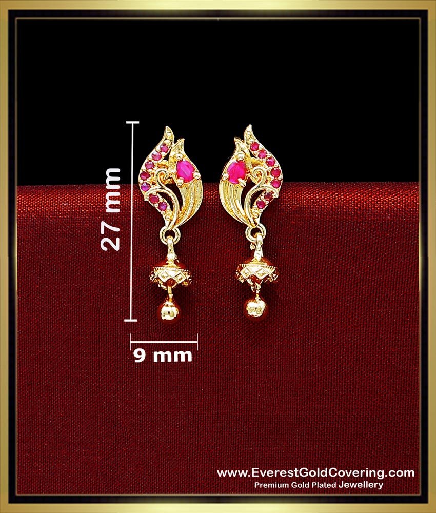 New Model Ruby Cubic Zirconia Earrings Studs Online cubic zirconia earrings india