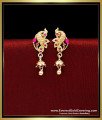 Beautiful Peacock Design Ruby Stone Light Weight Earrings peacock earrings design