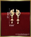 Unique White Stone Peacock Design Earrings for Girls gold plated peacock earrings design
