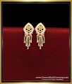 Real Gold Design White Stone Daily Wear Simple Earrings gold earrings designs for daily use tops