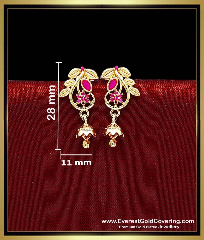 Best Quality Gold Plated Casual Wear Earrings for Women ruby stone earrings for women