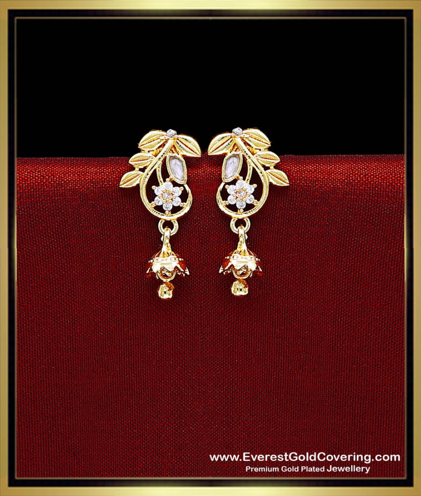 Imitation Jewellery Daily Wear Trendy Gold Earrings Designs white stone earrings for women