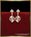 Beautiful White Stone Daily Wear Gold Plated Earrings Designer Gold Plated Earrings for Women