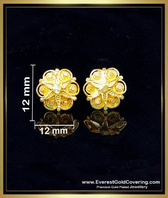 ERG2704 - Simple Daily Use Flower Design Gold Forming Stud Earrings