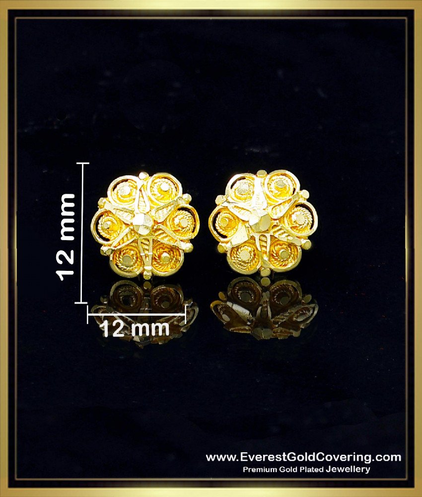 Simple Daily Use Flower Design Gold Forming Stud Earrings gold forming jewellery
