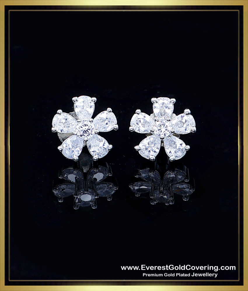 Elegant American Diamond White Gold Stud Earrings white gold stud earrings