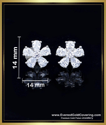 ERG2707 - Elegant American Diamond White Gold Stud Earrings