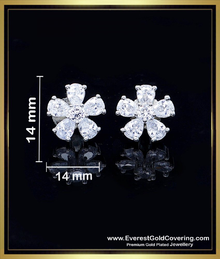 Elegant American Diamond White Gold Stud Earrings white gold stud earrings