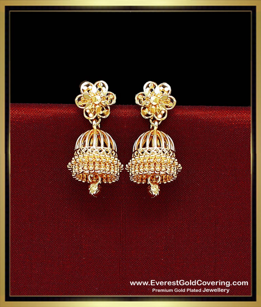 1 Gram Gold Plated Daily Wear Plain Jhumkas Earrings 1 gram gold jhumka earrings online