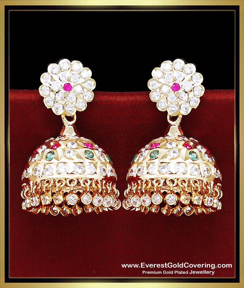 Original Impon Big Bridal Traditional Gold Jhumka Design jhumki earrings impon jewellery online shopping