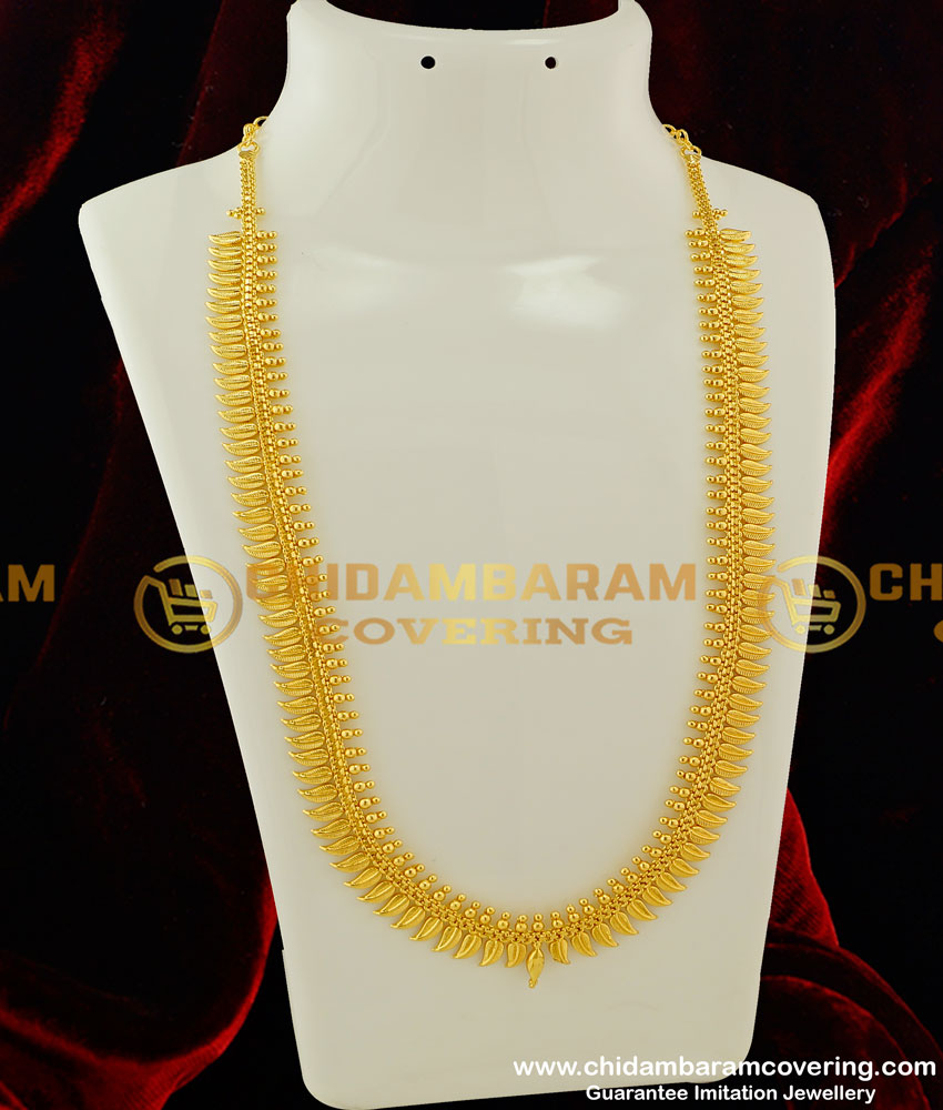 HRM223 - Beautiful Leaf Design Kerala Bridal Wear Haram Micro Plated Haram Online