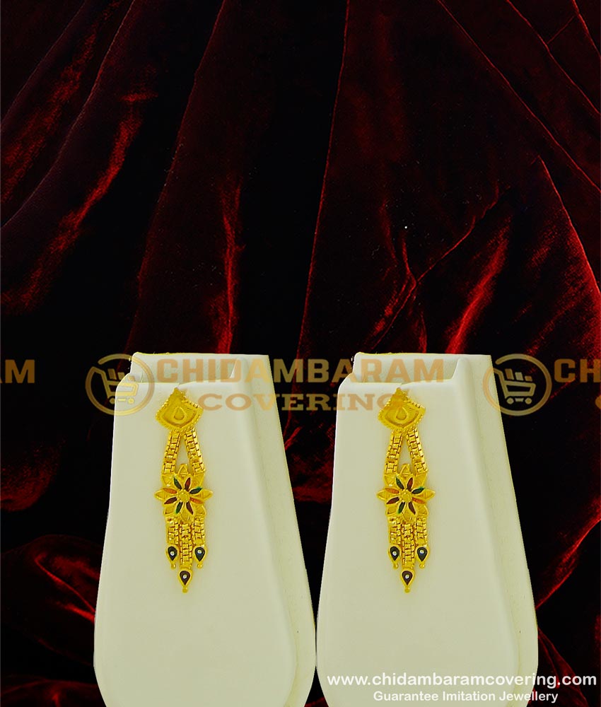 HRM344 - Gold Forming Haram Gold Look Enamel Finish Flower Design Long Haram with Necklace Earrings Combo Set HRM344 - Gold Forming Haram Gold Look Enamel Finish Flower Design Long Haram with Necklace Earrings Combo Set