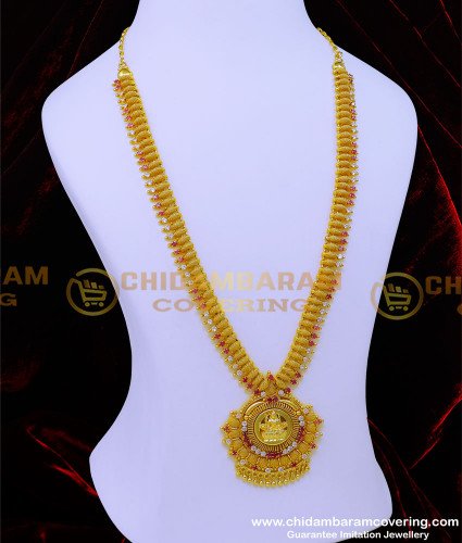HRM893 - Traditional Lakshmi Haram Designs Gold Covering Haram Online