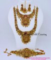 Bridal Jewellery Lakshmi Pendant Green Beads Haram