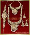 Bridal Jewellery Lakshmi Pendant Green Beads Haram