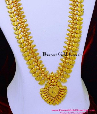 HRM1202 - Forming Gold Matt Finish Kerala Bridal Mango Haram