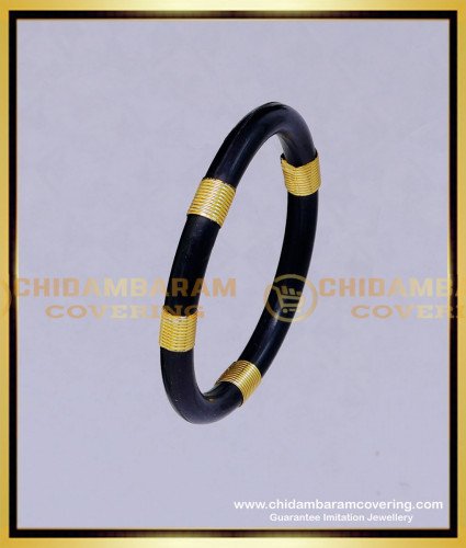 KBL062 - 1.06 Size Gold and Black New Born Baby Black Bangle Hand Band Online