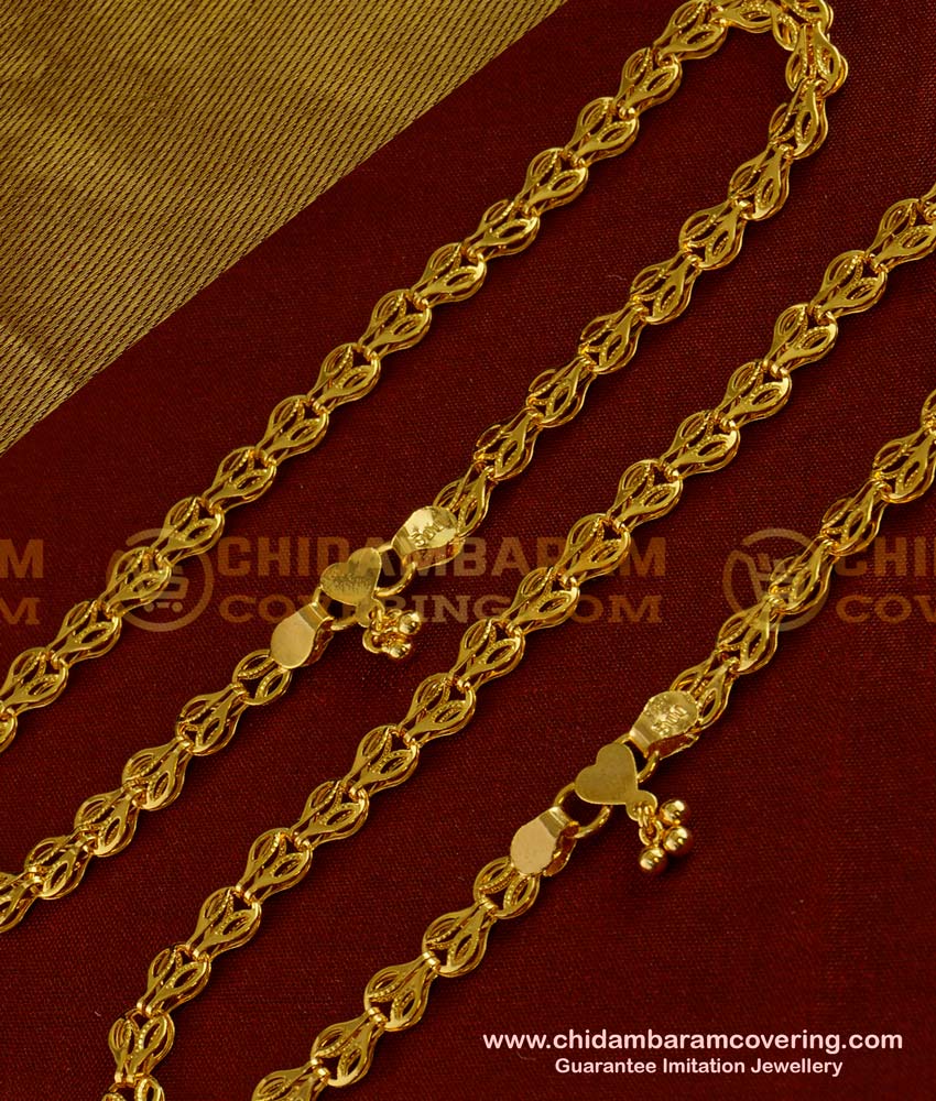 ANK004 - 12 Inch Beautiful One Gram Gold Guarantee Payal Design for Girl