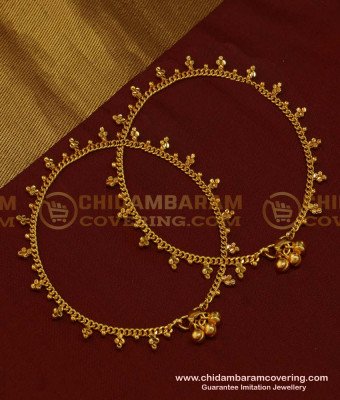 ANK075 - 11.5 Inch Latest Payal Design Gold Plated Dot Model Anklet Designs Online 